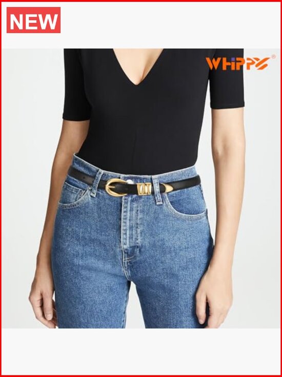 PU Leather Skinny Belt with Gold Buckle for Jeans and Dresses main image 4